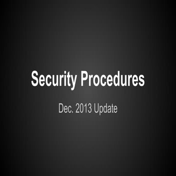 Security Procedures