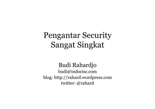Security short intro