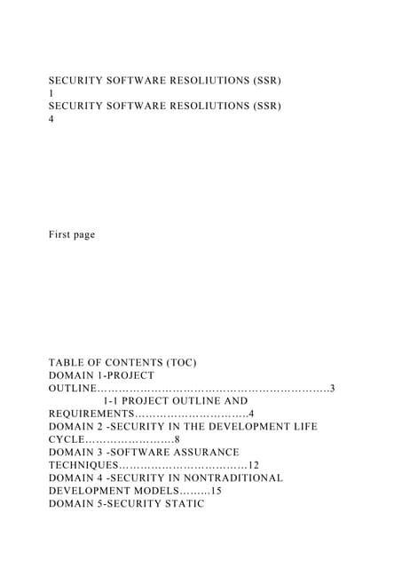 SECURITY SOFTWARE RESOLIUTIONS (SSR)                              .docx