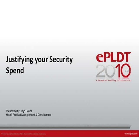 Justifying Security Investment