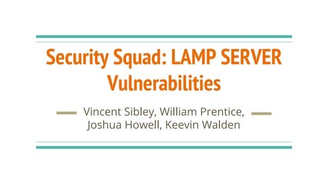 LAMP Server Vulnerabilities