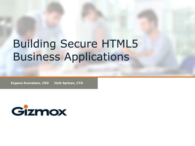 Security strategies for html5 enterprise mobile apps