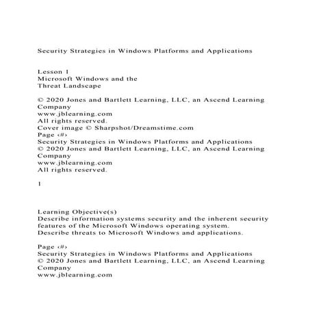 Security Strategies in Windows Platforms and Applications | PPTX