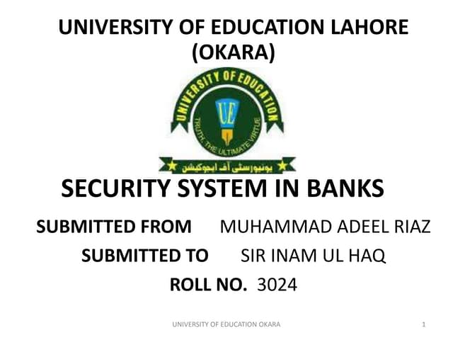 Security system in banks