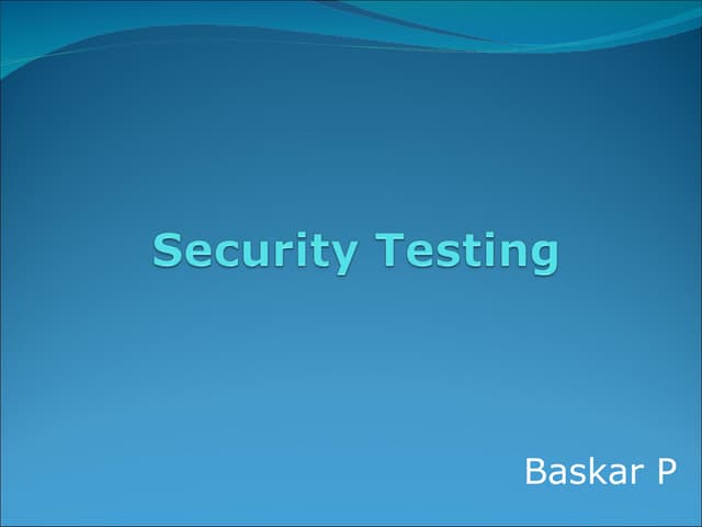 Security testing
