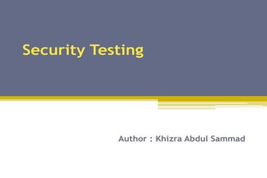 Security testing