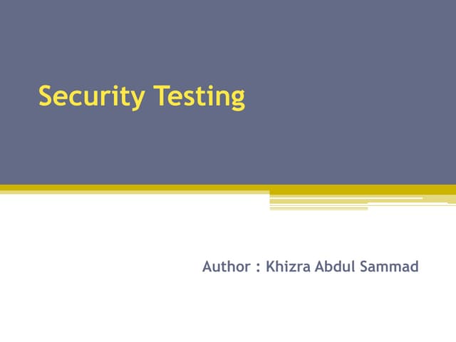 Security testing
