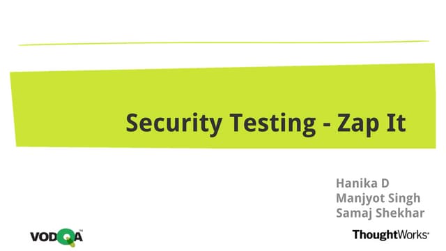 Security testing   zap it