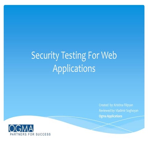 Security Testing For Web Applications