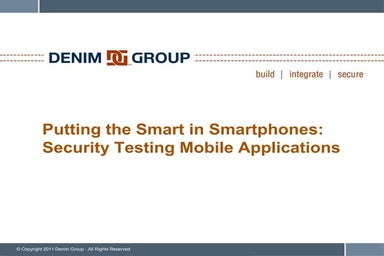 Security Testing Mobile Applications