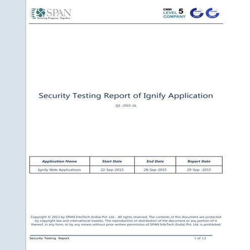 Security Testing Report Hitachi Application Q1 Sep 2015