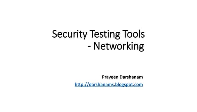 Network Security Testing Tools