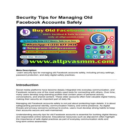 Comprehensive Facebook Account Security Guide 2026: Privacy, Safety ...