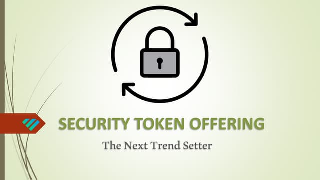Security token offering (STO)