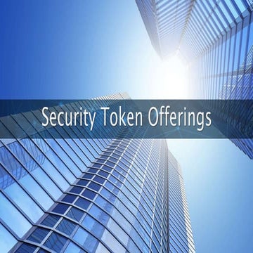 Security Tokens, January 2019 (VCs Perspective)