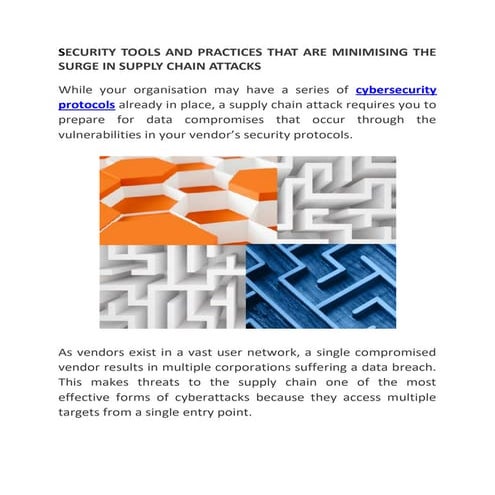 Integrating Cybersecurity into Supply Chain Risk Management | PDF