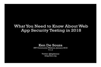 What You Need to Know About Web App Security Testing in 2018