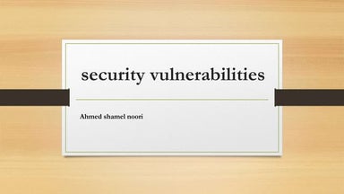 Security vulnerability