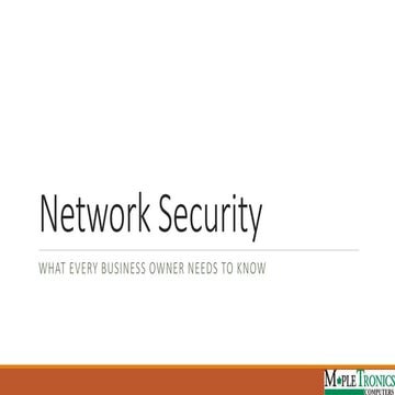 Network Security - What Every Business Needs to Know