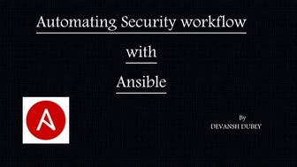 Security  workflow with ansible