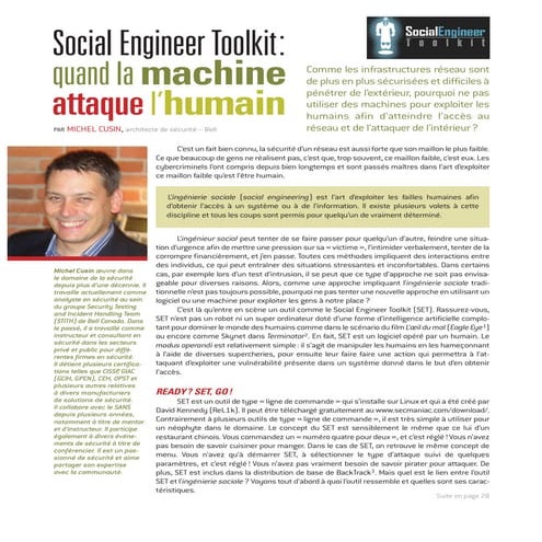 Social Engineer Toolkit: quand la machine attaque l’humain