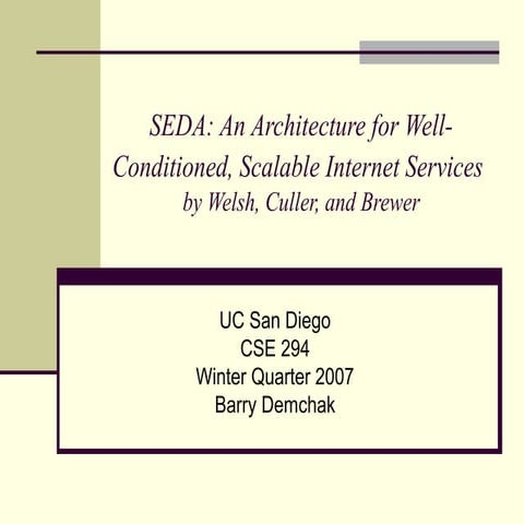 Seda   an architecture for well-conditioned scalable internet services