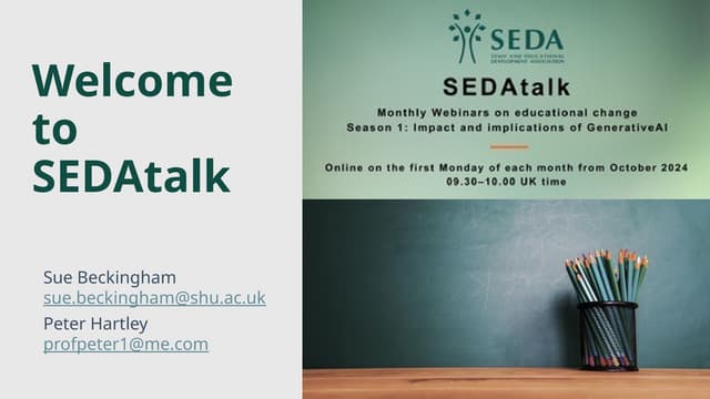 SEDAtalk Series 1, Episode 2 - 4 Nov 2024