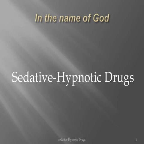 Sedative hypnotic drugs