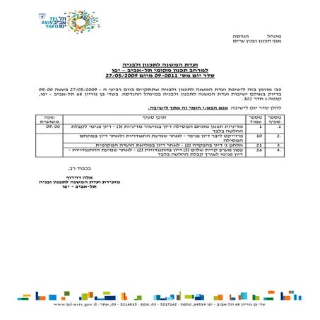 סדר יום הועדה המקומית 27.5.09