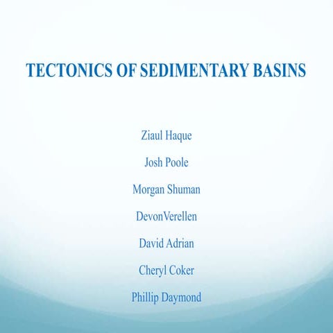 TECTONICS OF SEDIMENTARY BASINS