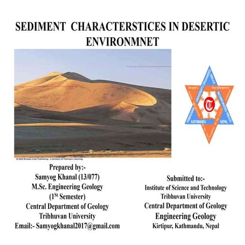 SEDIMENT  CHARACTERSTICES IN DESERTIC ENVIRONMNET.pptx