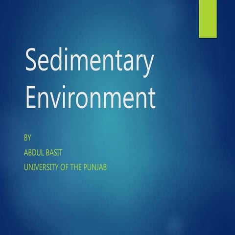 Sedimentry environments