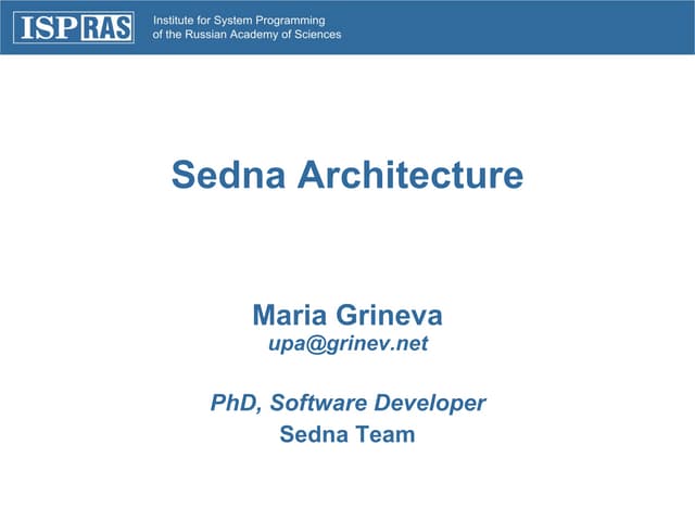 Architecture of Native XML Database Sedna