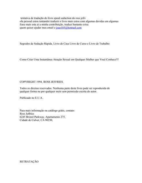 Sedução rápida de ross jeffries