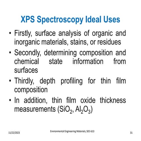 X-ray Photoelectron Spectroscopy (XPS) Technique (Part-2)