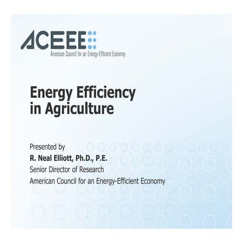 Seea energy efficiency in agriculture 2016 | PDF