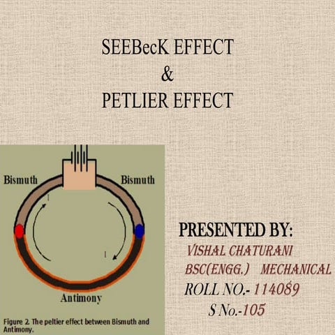 Seebeck effect & peltier effect