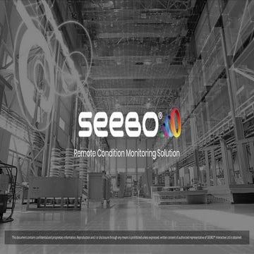Seebo Condition Monitoring Solution