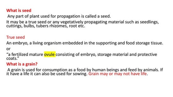 Seed science and technology - Basics | PPT