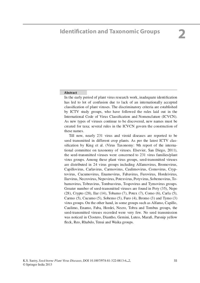 Seed Borne Plant Virus Diseases - 