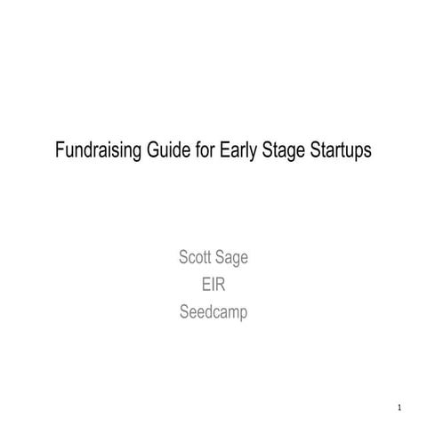 Fundraising Guide for Early Stage Startups