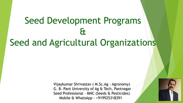 Seed development programs & seed and agricultural organizations | PPTX