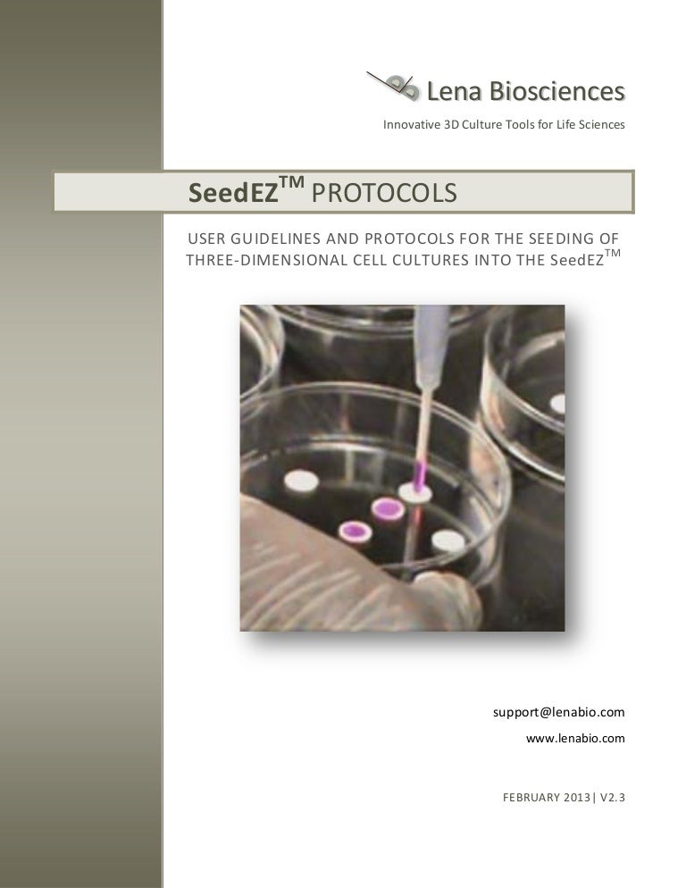 SeedEZ 3D cell culture methods and protocols cell seeding
