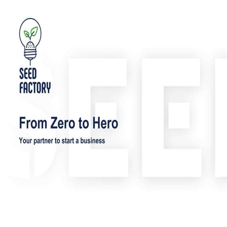 Seed factory. Your Co-founder, CTO, Partner