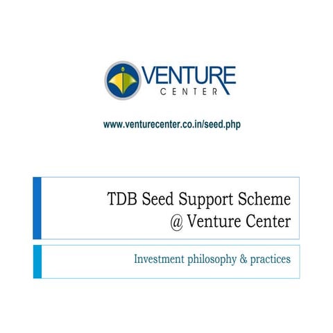 TDB Seed Support Scheme @ Venture Center
