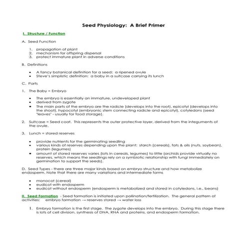 Seed and Seed Production Notes L400