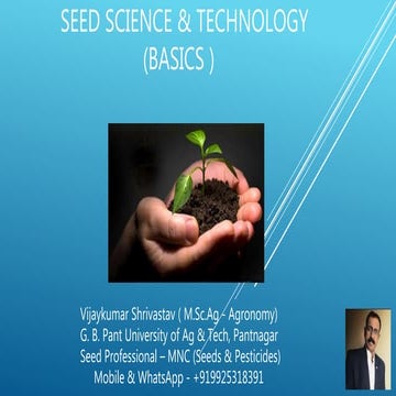 Seed science and technology  - Basics