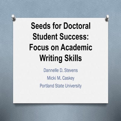 Seeds for doctoral student success