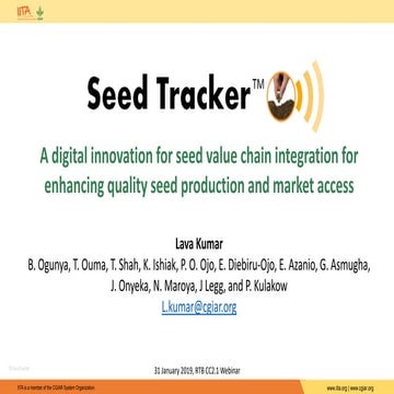 A digital innovation for seed value chain integration for enhancing quality s...