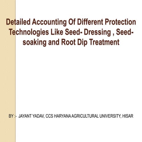 Seed treatment techniques